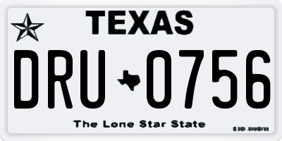 TX license plate DRU0756