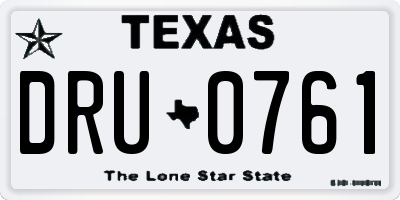 TX license plate DRU0761