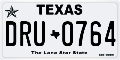 TX license plate DRU0764