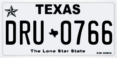 TX license plate DRU0766