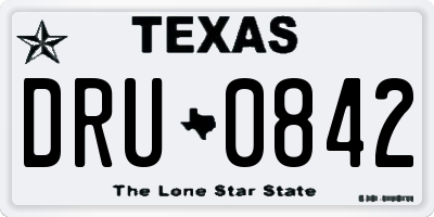 TX license plate DRU0842