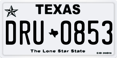 TX license plate DRU0853