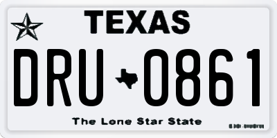 TX license plate DRU0861