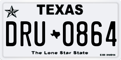 TX license plate DRU0864