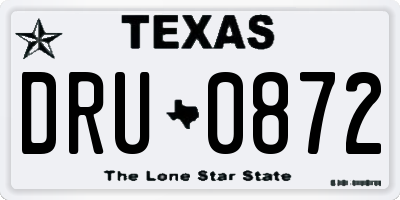 TX license plate DRU0872