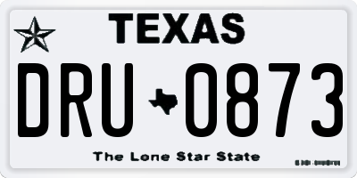TX license plate DRU0873