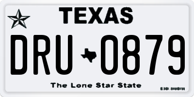 TX license plate DRU0879