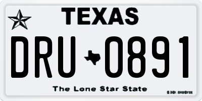 TX license plate DRU0891