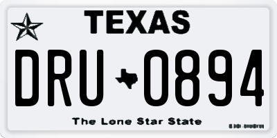 TX license plate DRU0894