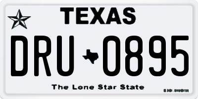 TX license plate DRU0895