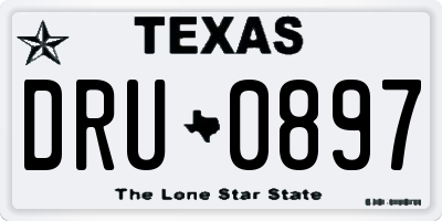 TX license plate DRU0897