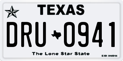 TX license plate DRU0941