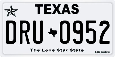 TX license plate DRU0952