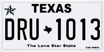 TX license plate DRU1013