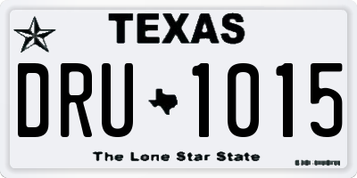 TX license plate DRU1015