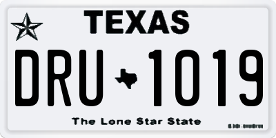 TX license plate DRU1019