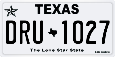 TX license plate DRU1027