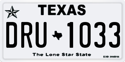 TX license plate DRU1033