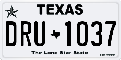 TX license plate DRU1037