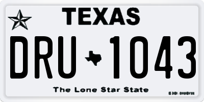 TX license plate DRU1043