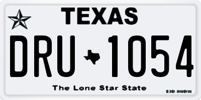 TX license plate DRU1054