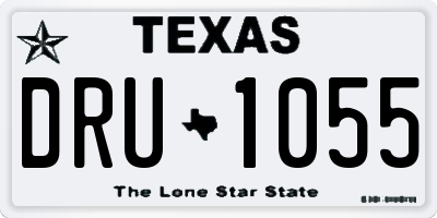 TX license plate DRU1055