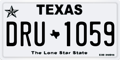 TX license plate DRU1059