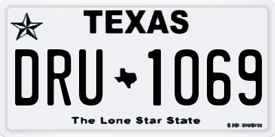 TX license plate DRU1069