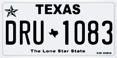 TX license plate DRU1083