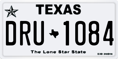 TX license plate DRU1084