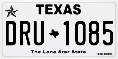 TX license plate DRU1085
