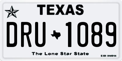 TX license plate DRU1089