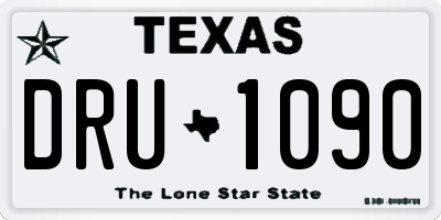 TX license plate DRU1090