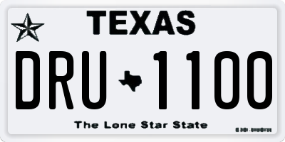 TX license plate DRU1100
