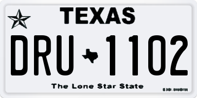 TX license plate DRU1102