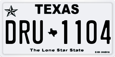 TX license plate DRU1104