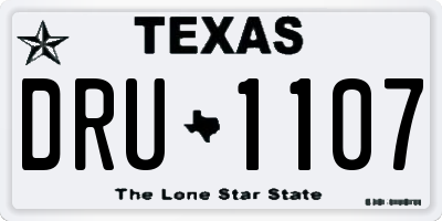 TX license plate DRU1107