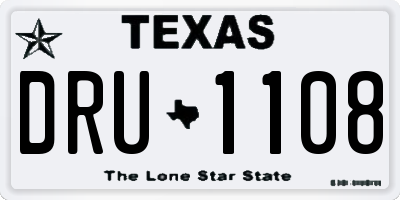 TX license plate DRU1108