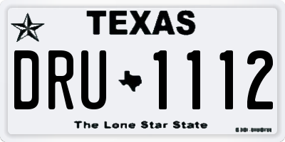 TX license plate DRU1112