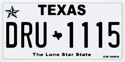 TX license plate DRU1115