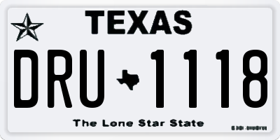 TX license plate DRU1118
