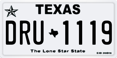 TX license plate DRU1119