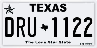 TX license plate DRU1122
