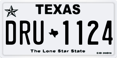 TX license plate DRU1124