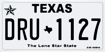 TX license plate DRU1127