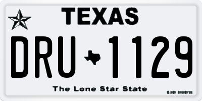 TX license plate DRU1129