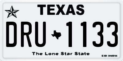 TX license plate DRU1133