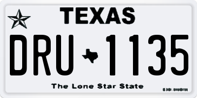 TX license plate DRU1135