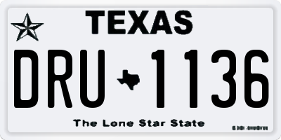 TX license plate DRU1136
