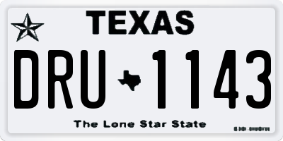TX license plate DRU1143